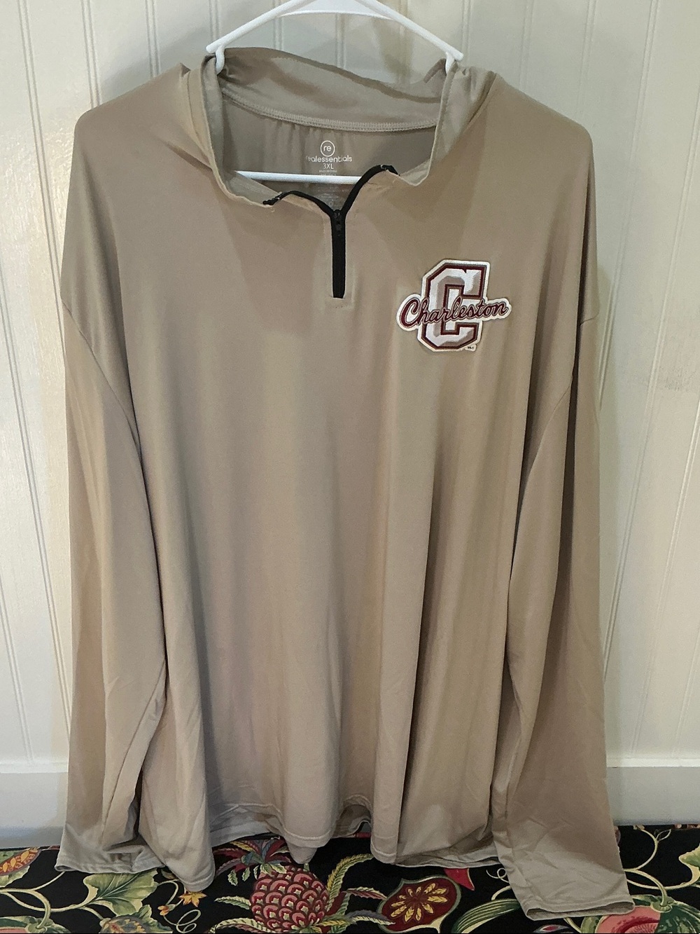 College of Charleston Men's Taupe Quarter-Zip Pullover